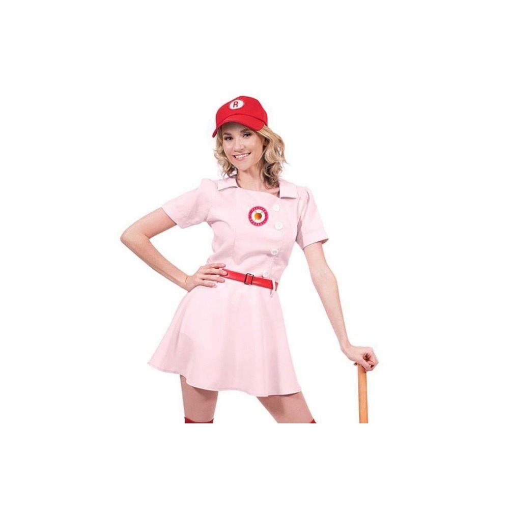 A League of Their Own Rockford Peaches Halloween Costume S Dress Hat Belt New
